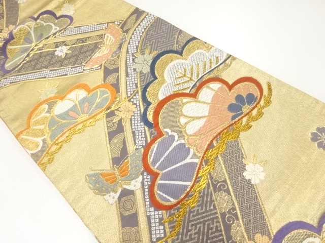 JAPANESE FUKURO OBI FOR FURISODE / WOVEN BUTTERFLY